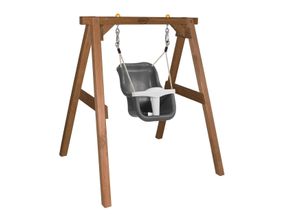 AXI Babyschaukel Braun mit Sitz Grau/Weiß