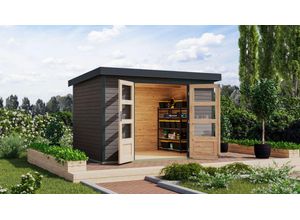 Karibu Gartenhaus Galatea 4B terragrau