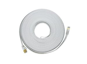 CAT7 Patchkabel Netzwerkkabel weiß 3m flach