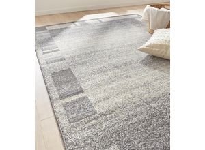 Moderner Kurzflor Teppich Daffi/Ylva 13056-190 Farbe Grau 67 x 330 cm