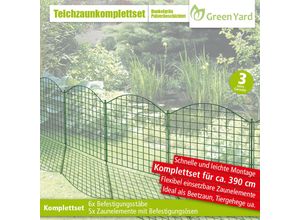 GreenYard® Teichzaun Oberbogen Komplett-Set 11-tlg.