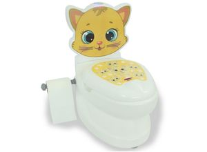 JAMARA-460955-Meine kleine Toilette Katze mit Spülsound und Toilettenpapierhalter