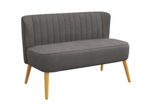 HOMCOM 2-Sitzer Sofa Zweisitzer, Loveseat mit Leinenoptik, Holzbeine, Dunkelgrau