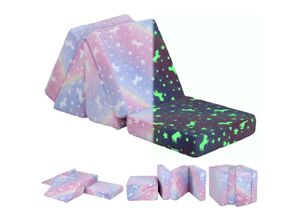 AIYAPLAY Spielsofa Kindersofa aus Schaumstoff mit Liegefunktion, Rosa