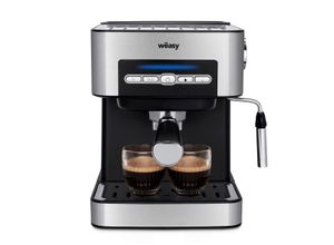 WEASY Wëasy Espressomaschine KFX32 / Fassungsvermögen 1,6 L / 4 Programme / Filter aus Edelstahl und Messlöffel / Edelstahl/ 850 W / Silber