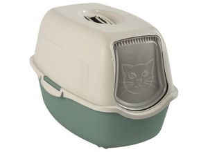 Rotho Babydesign Rotho MyPet Eco Bailey Katzentoilette mit Deckel und Aktivkohlefilter, grün/weiss (recycelt)