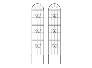 2-tlg. Rankgitter für Kletterpflanzen, gebogen, ca. 30 x 140 cm - Schwarz