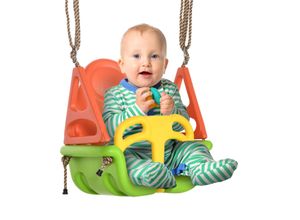 Outsunny 3-in-1 Babyschaukel, Kinderschaukel mit verstellbarem Seil, Grün