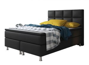 Boxspringbett Miami 140x200 cm Kunstleder Schwarz