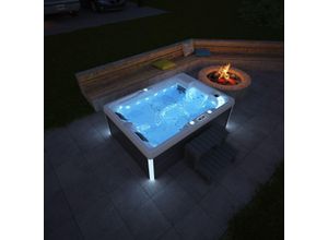 TroniTechnik Outdoor Whirlpool Elba inkl. Heizung, Hydromassage, Bluetooth und Farblicht