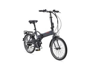 Telefunken E-Bike F820, Faltrad mit 6 Gang Kettenschaltung, Anthrazit