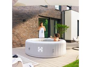 Home Deluxe Outdoor Whirlpool SPLASH - Uni-Grau- 6 Personen