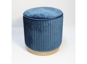 Sitzhocker mit Stauraum Samt - Blau