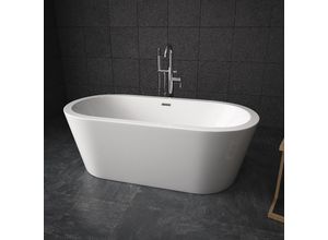 TroniTechnik Freistehende Badewanne Acrylbadewanne Standbadewanne Piperi 168cm x 80cm x 60cm