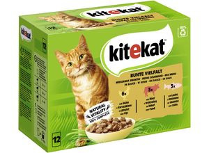 KITEKAT Portionsbeutel Multipack Bunte Vielfalt in Sauce 12x85g