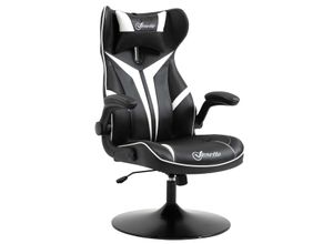 Vinsetto Gaming Stuhl ergonomischer Computerstuhl Stahl Schwarz+Weiß 67 x 75 x 106-112 cm