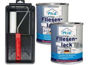 plid Premium Fliesenlack Fliesen Lack Fliesenfarbe Lackierset Weiß - Glänzend