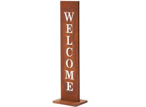 Weles Amare Standschild Welcome 20 x 15 x 72 cm, rostfarben