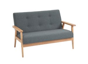 HOMCOM 2-Sitzer-Sofa - Grau, ca. 115 x 66,5 x 73 cm