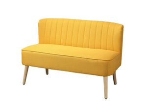 HOMCOM Sofa 2-Sitzer Stoffsofa Couch Polstersofa Loungesofa breit Gelb