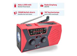 X4-Life X4-TECH Portable FM/AM Solar Radio mit Taschen- und Leselampe USB