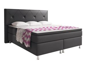 Boxspringbett Oxford 180x200 cm Kunstleder Anthrazit