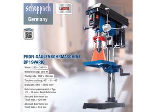 Scheppach Tischbohrmaschine DP19Vario