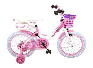 Rose Kinderfahrrad - Mädchen - 16 Zoll - Pink/Weiß - 95% zusammengebaut