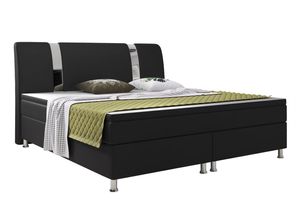 Boxspringbett Riva 180x200 cm Kunstleder Schwarz