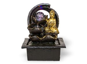 Zimmerbrunnen Buddha mit rotierender Kugel