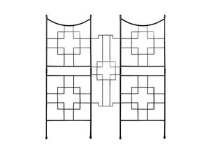 2 in 1 Rankgitter für Kletterpflanzen, ca. 130 x 169 cm - Schwarz