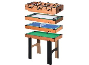 HOMCOM 4-in-1 Multispieltisch mit Tischfußball Tischhockey Tischtennis Billard