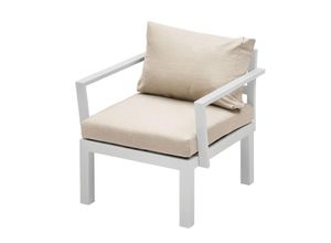 Weles GARTENFREUDE Aluminium Sessel Ambience 75x63x44 cm, weiß / beige / Aluminium weiß