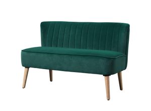 HOMCOM 2-Sitzer Stoffsofa Polstersofa Sitzmöbel Loungesofa Dunkelgrün 117 x 56,5 x 77 cm