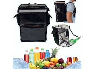 CoolQuest isolierter Kühlrucksack 42 Liter in Schwarz Thermobox wasserdicht Picknick Rucksack Liefertasche