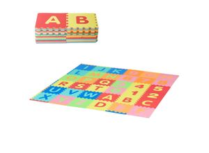 HOMCOM 60-teilige Kinder Puzzlematte Spielmatte Kinderspielteppich Spielteppich für Baby & Kinder pädagogische Spielmatte mit Buchstaben und Zahlen EVA mehrfarbig 31,5 x 31,5 cm