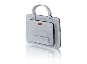 Weles Packenger Filz-Laptoptasche 15,6 Zoll, Laptophülle, Notebooktasche, Schutzhülle, 43 x 31,5 x 3 cm, hellgrau