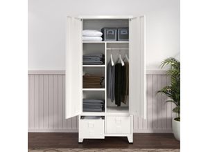 Kleiderschrank Hankasalmi - mit 2 Schubladen - 180x90x40cm - Weiß