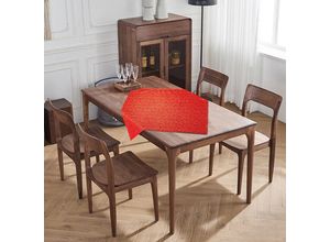 Bella Casa Jacquard-Mitteldecke mit Goldeffekt - Rot/Gold