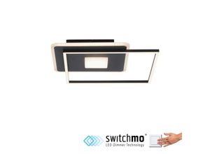 LED Deckenleuchte DOMINO, 3-Stufen-Dimmer, 3000 Kelvin, rechteckig, Schwarz