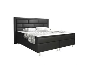 Boxspringbett NIZZA 180x200 cm Kunstleder Schwarz