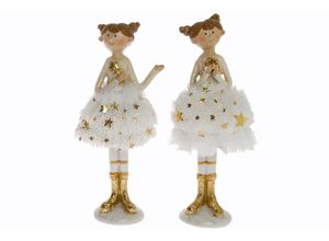 MyFlair My Flair 2er-Set Ballerina, 15 cm - weiß/gold