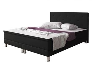 Boxspringbett Esra 180x200 Webstoff Schwarz