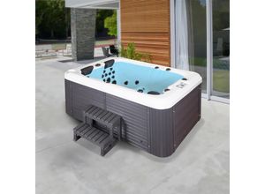 Home Deluxe Outdoor Whirlpool BEACH - Mit Treppe und Thermoabdeckung