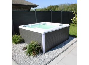 Home Deluxe Outdoor Whirlpool STREAM BIG inkl. Treppe und Thermoabdeckung