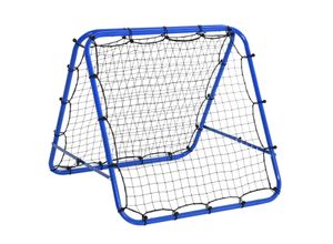 DURHAND HOMCOM Fußball Rebounder Kickback Tor beidseitiger Rückprallwand Netz Stahl