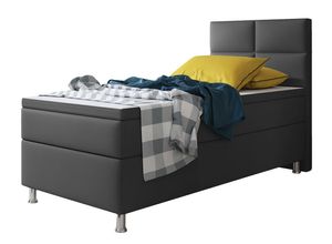 Boxspringbett Miami 90x200 cm Kunstleder Anthrazit