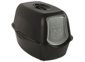 Rotho Babydesign Rotho MyPet Eco Bailey Katzentoilette mit Deckel und Aktivkohlefilter, schwarz (recycelt)