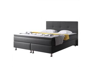 Boxspringbett Dallas 180x200 Webstoff Anthrazit