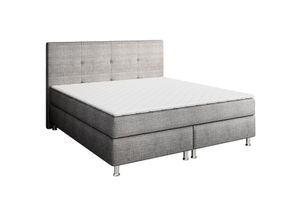 Boxspringbett New York 180x200 cm Webstoff Grau-Anthrazit